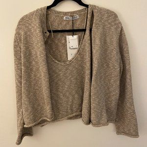Zara Knit Tank & Sweater Set Size M